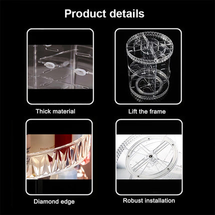 360 Rotating Makeup Organizer Box Lipstick Cosmetic Holder Make Up Rack Stand