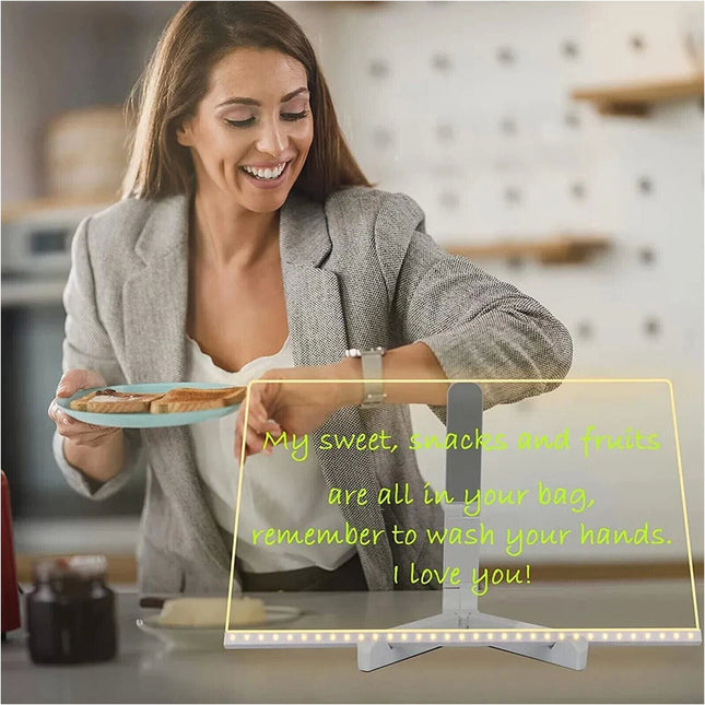 30*20CM LED Note Board With Colors Acrylic Dry Erase Board With Light
