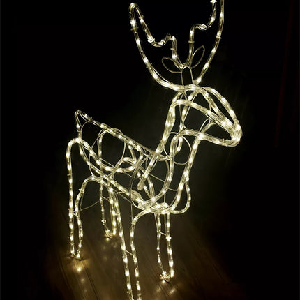 3D Christmas Decorations Outdoor Yard, Buck & Doe Reindeer Xmas Rope light