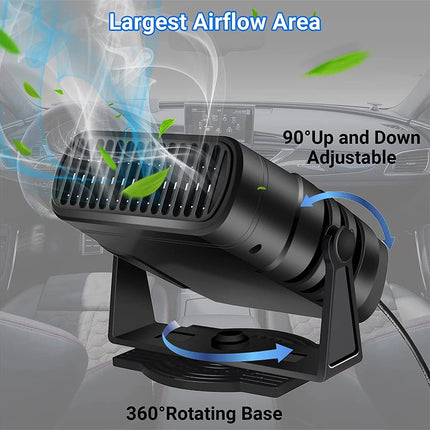 12V 120W Portable Electric Car Fan Heating Fan Defogger Defroster Demister