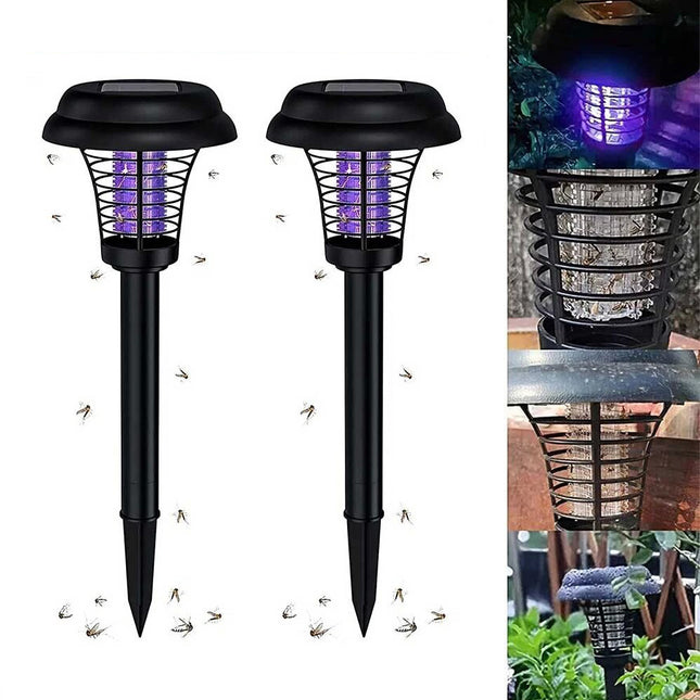 Solar Powered Zapper Lamp Light Outdoor Garden Mosquito Fly Bug Insect Killer