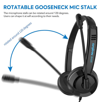 Mpow Wired 3.5mm USB Headset Noise Cancelling Stereo Business Headphones w/ Mic