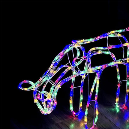 3D Christmas Decorations Outdoor Yard, Buck & Doe Reindeer Xmas Rope light String Lights