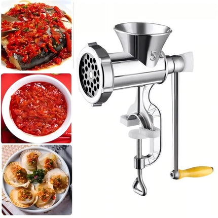 Manual Meat Grinder Table Hand Sausage Filler Stuffer Stainless Steel Kitchen