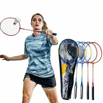 Professional Badminton Racquet Set 4 Player Racket Shuttlecock Net Bag