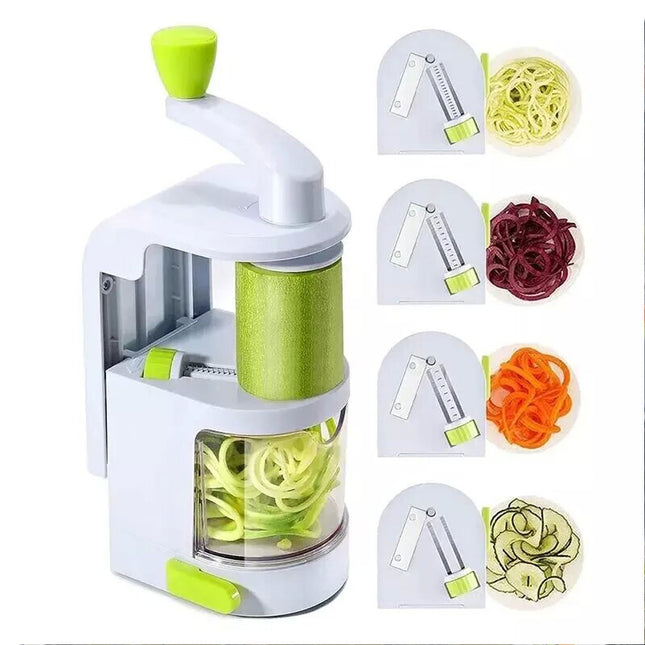 Manual Vegetable Slicer Spiralizer 4-IN-1 Blade Zucchini Noodle Spaghetti Maker