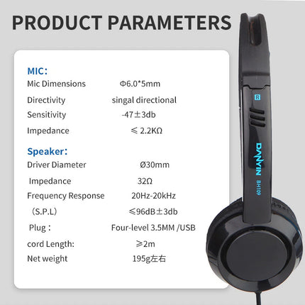 Mpow Wired 3.5mm USB Headset Noise Cancelling Stereo Business Headphones w/ Mic