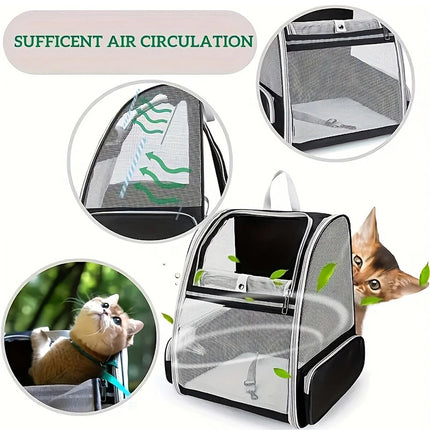 Premium Cat Backpack Breathable Foldable Pet Carrier for Travel Comfort