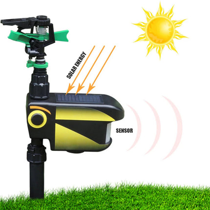 Solar Powered Motion Sensor Activated Animal Repeller Repellent Water Sprinkler