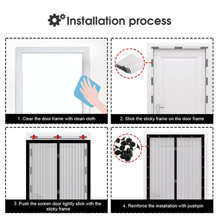 Magnetic Fly Screen Door Heavy Duty Bug Insect Mesh Net Curtain Panel 99 * 210cm