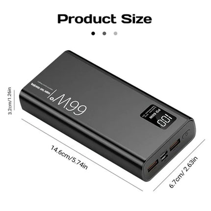 66W 30000mAh PD Fast Charging Power Bank Portable Charger Battery Powerbank Gift