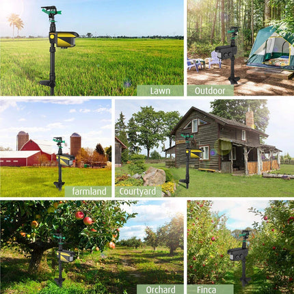 Solar Powered Motion Sensor Activated Animal Repeller Repellent Water Sprinkler
