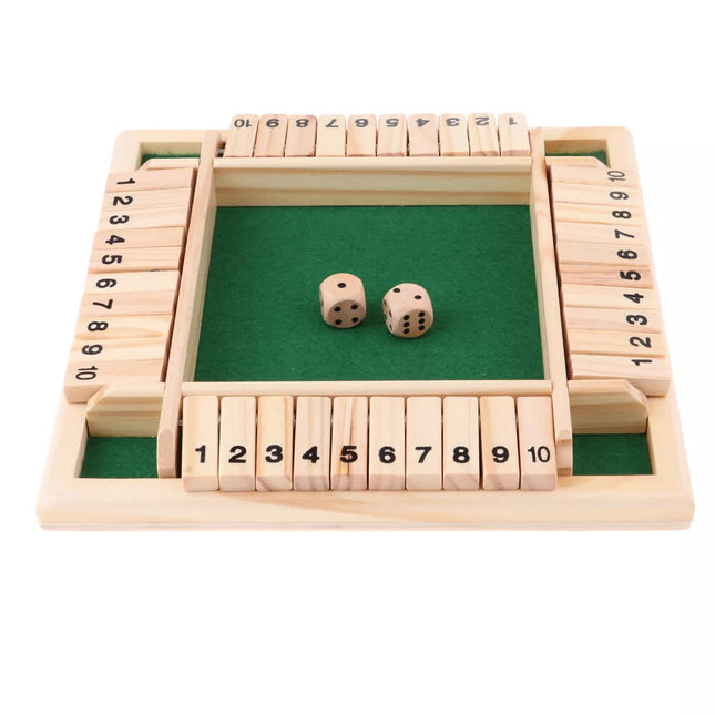 Shut the Box Game Wooden Board Number Drinking Dice Toy Family Traditional