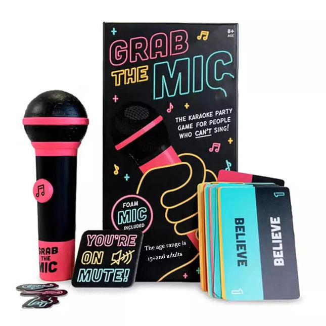 Exciting Grab the Mic Family Karaoke Board Game Lyric Cards Birthday Party