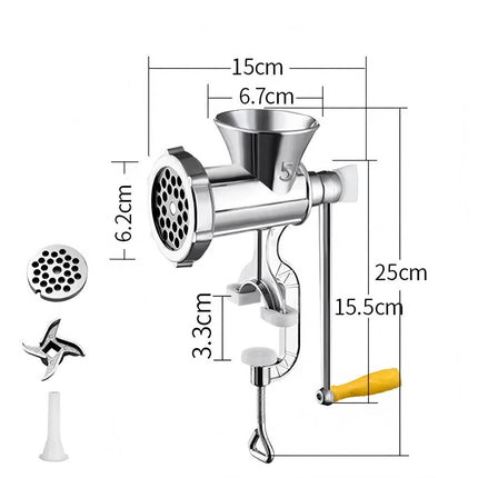 Manual Meat Grinder Table Hand Sausage Filler Stuffer Stainless Steel Kitchen