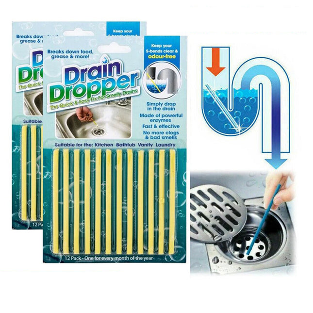 36 PCS Magic Clean Sticks Drain Cleaner Non-Toxic Deodorizer Odor Cleaning