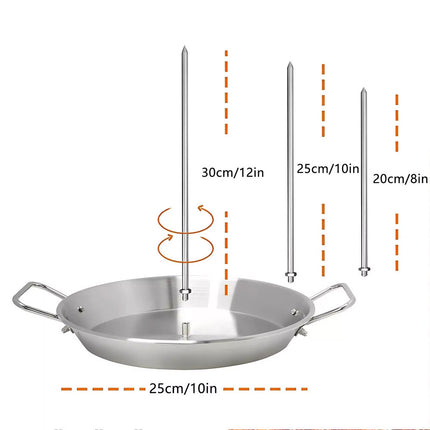 Stainless Steel Vertical Skewer Spikes Set Barbecue Spit Skewer Grill BBQ Pan