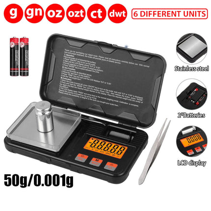 Electronic Pocket Scales 50g/0.001g Mini Digital Gold Jewellery Powder Weighing