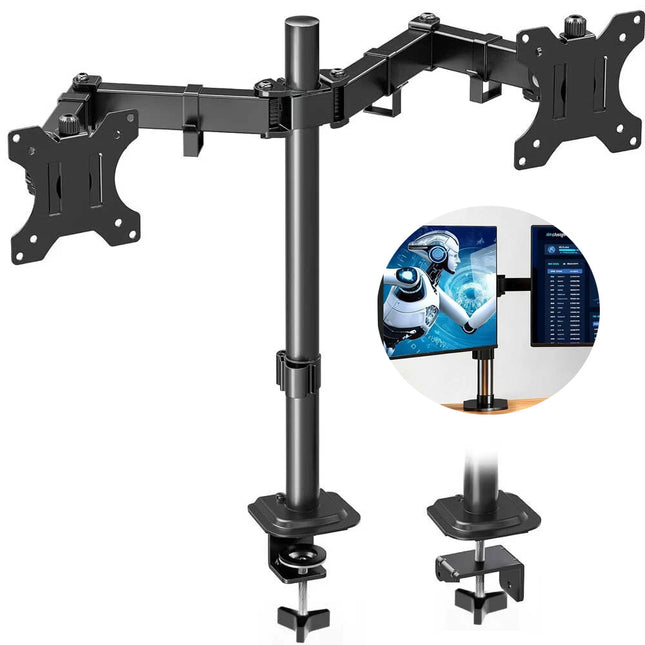 Monitor Arm Dual Desk Mount 32'' Displays Screen Bracket Computer Holder Stand