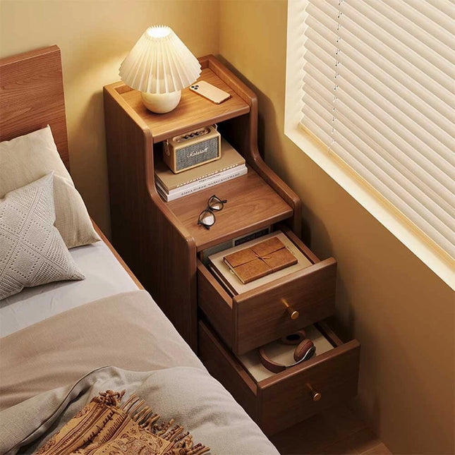 Super-Slim Nightstand Bedside Table Bedroom Drawers End Table Cabinet Storage