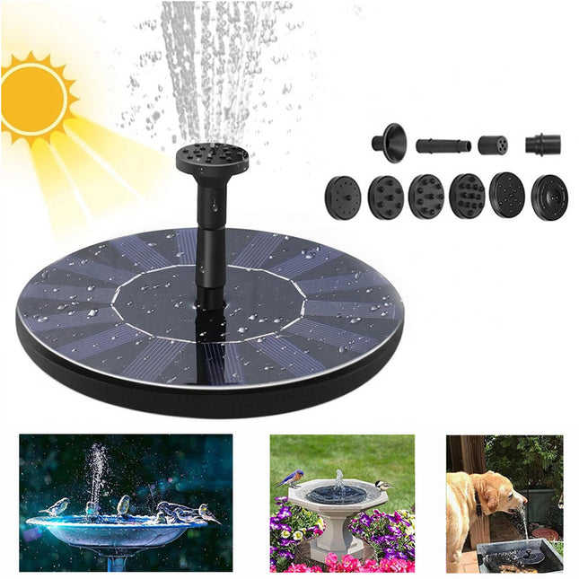 Solar Fountain Pump Floating Bird Bath Fountain Garden Pond Water Feature Outdoor Decor