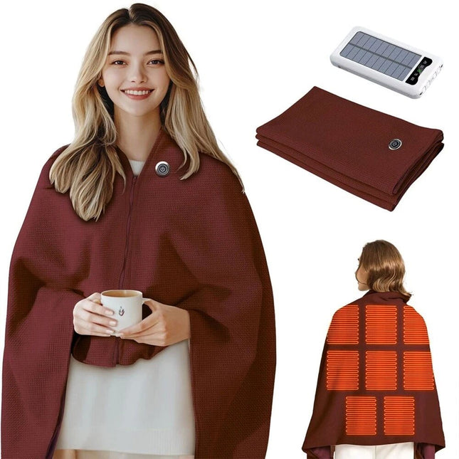 Electric Heated Throw Blanket USB Warm Poncho Wrap Blanket Portable heated Shawl