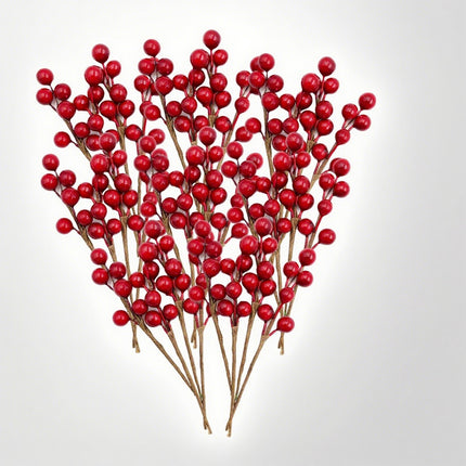 32x Christmas Red Holly Berry Decoration Craft Artificial Berry Picks Gift Wrap