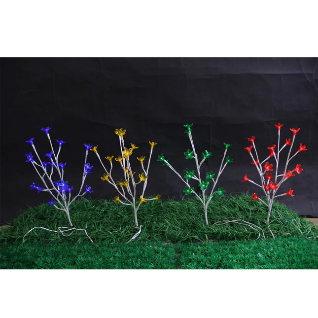4 Pieces 80 LED Multi-Colored Cherry Blossom Solar Mini Tree Garden Lights