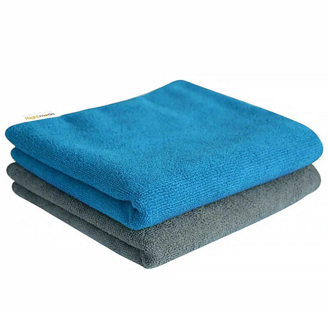 Microfiber Towel Gym Sport Footy Travel Camping Swimming Beach Bath Mother's Day Blue+Light Grey