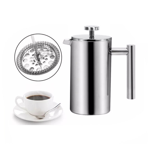 1000ML Stainless Steel Double Wall French Coffee Press Tea Pots Plunger Maker