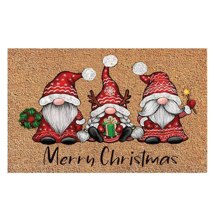 Merry Christmas Door Mat Floor Rug Xmas Home Decoration Non Slip Flannel Carpet
