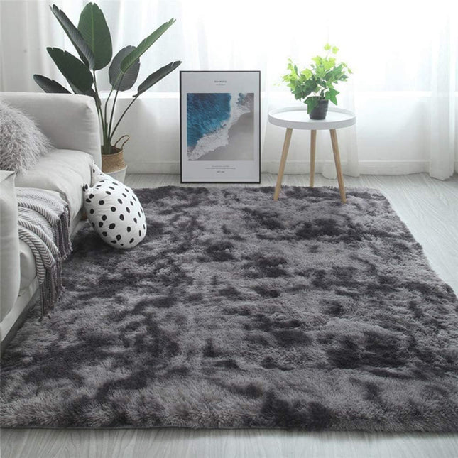 Soft Plush Dark Grey 200cmx230cm Floor Carpet Rug Mat, Ideal for Living Room & Bedroom