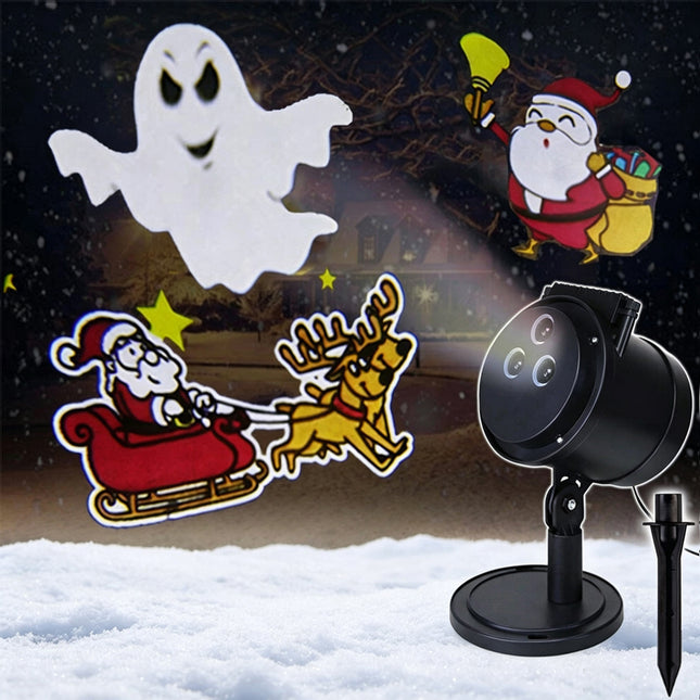 Christmas Projector Lights LED Projection Lamp Landscape Ghost Xmas Halloween