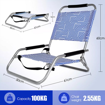 2x Portable Beach Chair Folding Foldable Summer Camping Outdoors