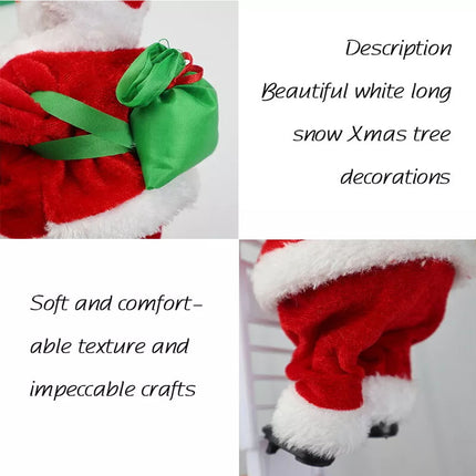 Electric Climbing Ladder Santa Claus Christmas Music Figurine Party Decor
