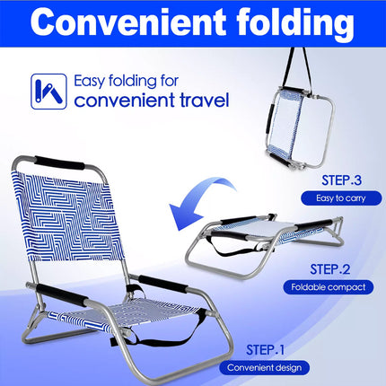 2x Portable Beach Chair Folding Foldable Summer Camping Outdoors