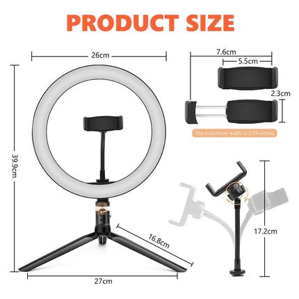 10" LED Ring Light Make Up Video Lamp Selfie Tripod Stand Makeup Live Replaces