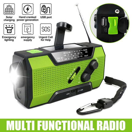 20000mAh Wind Up Solar Radio Hand Crank Emergency FM/AM USB Charger LED Torch