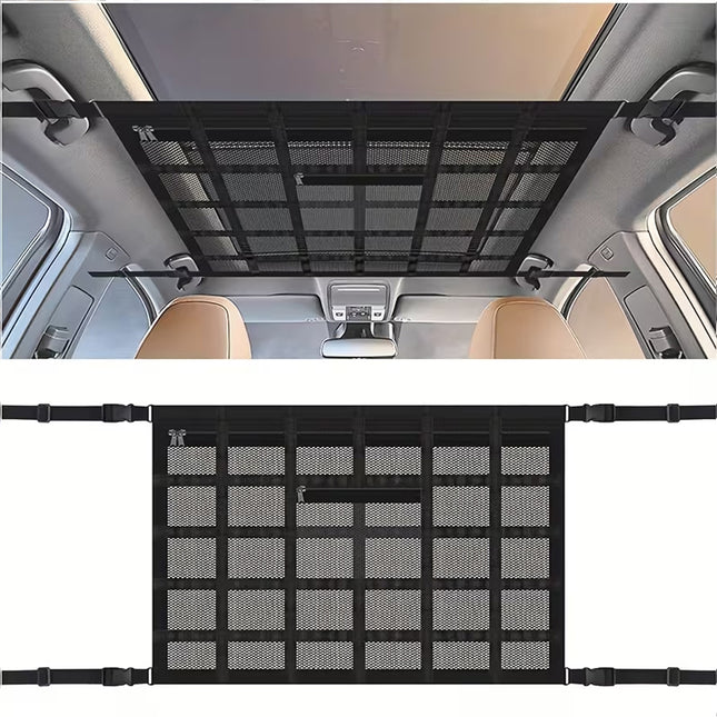 Universal Car Roof Storage Net Ceiling Mesh Cargo Storage Bag for Campervan Vehicle Interior Organizer