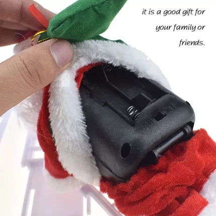 Electric Climbing Ladder Santa Claus Christmas Music Figurine Party Decor