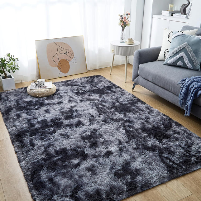 Soft Plush Dark Grey 60cm x 160cm Floor Carpet Rug Mat, Ideal for Living Room & Bedroom