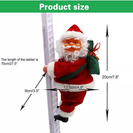 Electric Climbing Ladder Santa Claus Christmas Music Figurine Party Decor