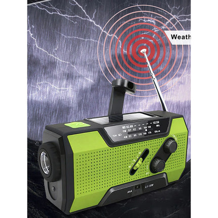 20000mAh Wind Up Solar Radio Hand Crank Emergency FM/AM USB Charger LED Torch