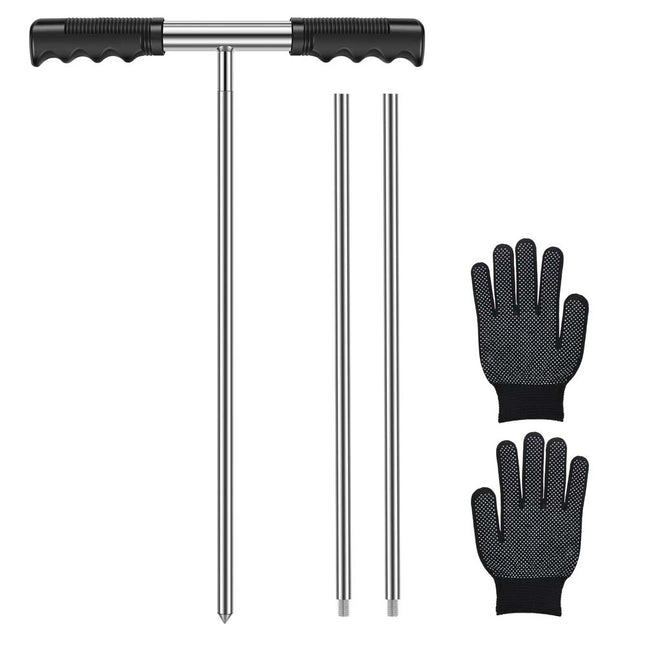 Stainless Steel Soil Probe Rod Height Adjustable Ground Probe Rod with T qrXdC·