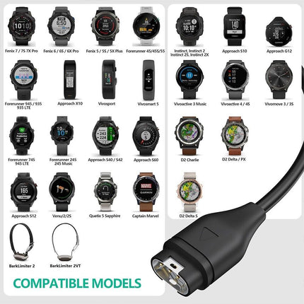 USB Charger Charging Dock Cable For Garmin Vivoactive 4 3 Forerunner Fenix 7 6 5