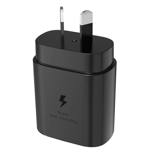 Black 25W Super Fast Samsung Phone Charger S25 Adapter