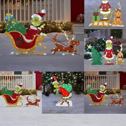 Stealing the CHRISTMAS LED Light Monster Decoration Outdoor Glowing Decor 04 Glowing GRINCH
