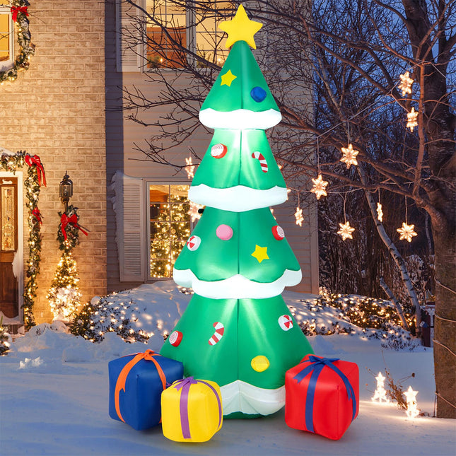 1.8M Inflatable Christmas Tree Decor with Built-in LED Light & Waterproof Blower