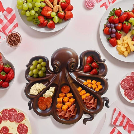 Unique Octopus Charcuterie Board Ocean Themed Wood Cheese & Meat Serving Platter