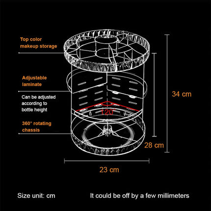 360 Rotating Makeup Organizer Box Lipstick Cosmetic Holder Make Up Rack Stand
